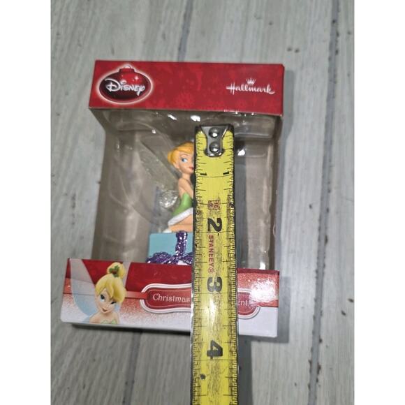 Hallmark Disney Tinkerbell Christmas Ornament NIB Glitter Blue Present Holiday - Picture 5 of 5